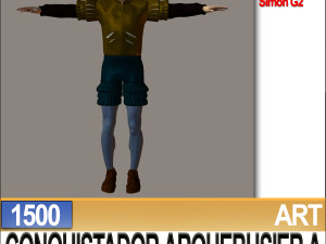conquistador arquebusier props poser daz a 1500 3D Model