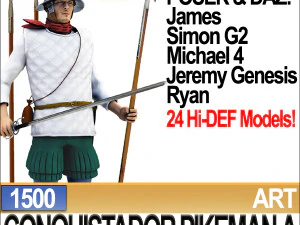 conquistador piquier accessoires poser daz a 1500 Modèle 3D
