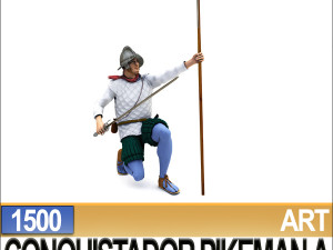 conquistador pikeman props poser daz a 1500 3D 모델