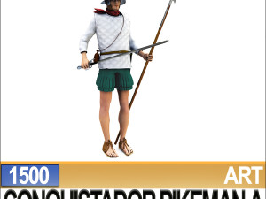 conquistador pikeman props poser daz a 1500 3D 모델