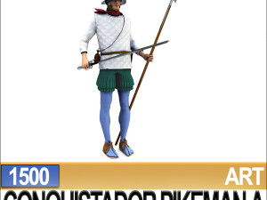 conquistador pikeman props poser daz a 1500 3D 모델