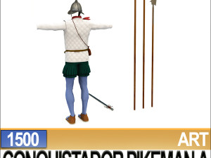 conquistador pikeman props poser daz a 1500 3D 모델