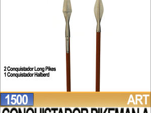 conquistador pikeman props poser daz a 1500 3D 모델