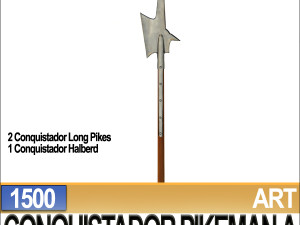 conquistador pikeman props poser daz a 1500 3D 모델