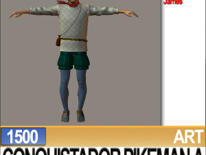 conquistador pikeman props poser daz a 1500 3D 모델
