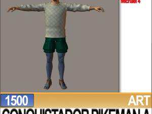 conquistador pikeman props poser daz a 1500 3D 모델