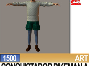 conquistador pikeman props poser daz a 1500 3D 모델