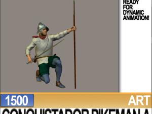 conquistador pikeman props poser daz a 1500 3D 모델
