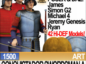 conquistador swordsman props poser daz a 1500 Modelo 3D