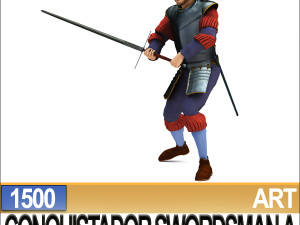 conquistador swordsman props poser daz a 1500 Modello 3D