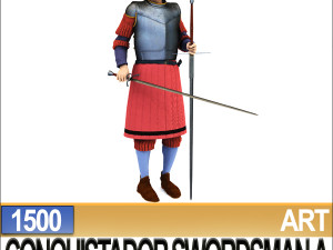conquistador swordsman props poser daz a 1500 Modello 3D