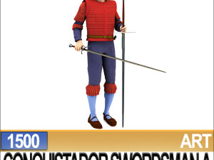 conquistador swordsman props poser daz a 1500 Modello 3D