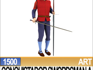 conquistador swordsman props poser daz a 1500 Modello 3D