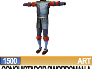 conquistador swordsman props poser daz a 1500 Modello 3D