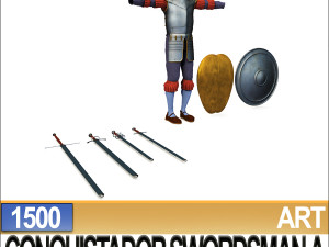 conquistador swordsman props poser daz a 1500 Modello 3D