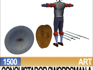 conquistador swordsman props poser daz a 1500 Modello 3D