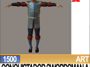 conquistador swordsman props poser daz a 1500 Modello 3D