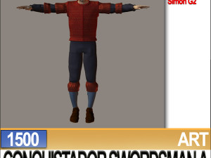 conquistador swordsman props poser daz a 1500 Modello 3D