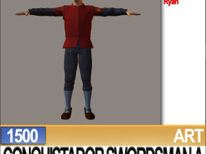 conquistador swordsman props poser daz a 1500 Modello 3D