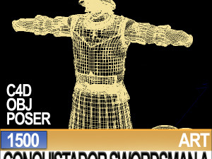 conquistador swordsman props poser daz a 1500 Modello 3D