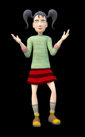 cartoon girl 3D Model .c4d .max .obj .3ds .fbx .stl .blend 