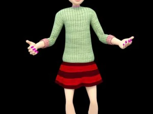 cartoon girl 3D Model