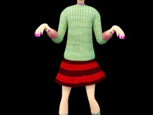 cartoon girl 3D Model