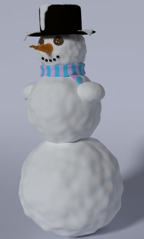 winter snowman blender Model 3D .c4d .max .obj .3ds .fbx .stl .blend 