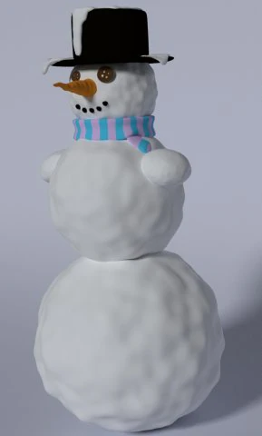 winter snowman blender 3D Model .c4d .max .obj .3ds .fbx .stl .blend