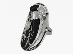 silver ring Modelo 3D