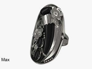 silver ring Modelo 3D