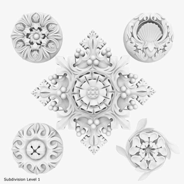 architectural ornament vol 04 3D 模型 .c4d .max .obj .3ds .fbx .stl .blend 