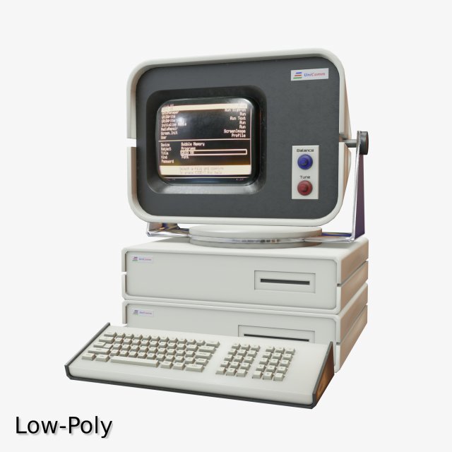 retro computer 08 3D Model .c4d .max .obj .3ds .fbx .stl .blend 