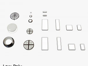 retro futuristic lights pack 3D Model