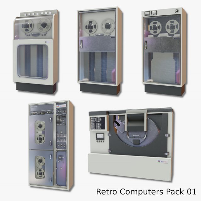 retro computers pack 01 Modelo 3D .c4d .max .obj .3ds .fbx .stl .blend 