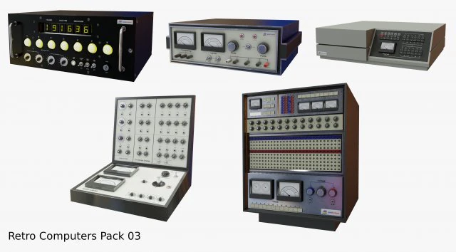 retro computers pack 03 3D Model .c4d .max .obj .3ds .fbx .stl .blend 