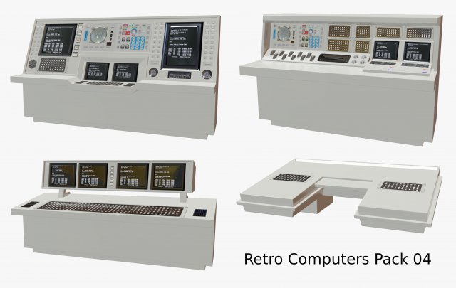 retro computers pack 04 3D Model .c4d .max .obj .3ds .fbx .stl .blend 