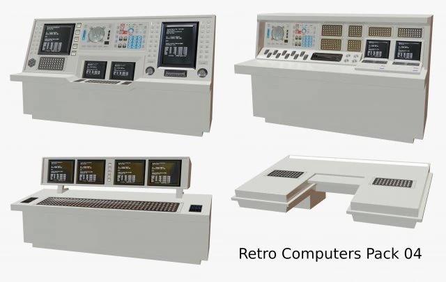 retro computers pack 04 3D Model .c4d .max .obj .3ds .fbx .stl .blend 