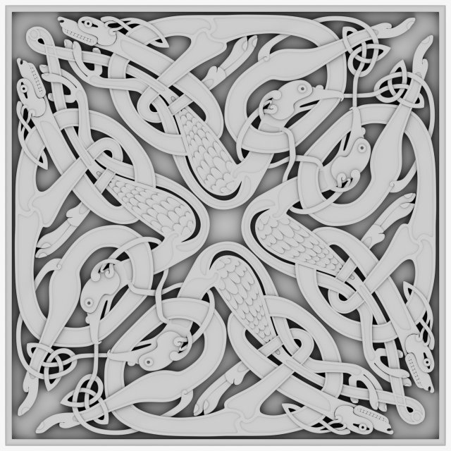 celtic ornament 16 3D Model .c4d .max .obj .3ds .fbx .stl .blend 