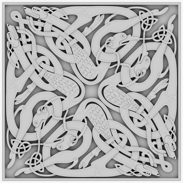 celtic ornament 16 3D Model .c4d .max .obj .3ds .fbx .stl .blend