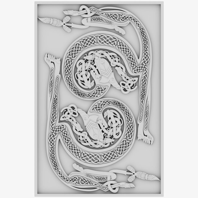celtic ornament 18 3D Model .c4d .max .obj .3ds .fbx .stl .blend 