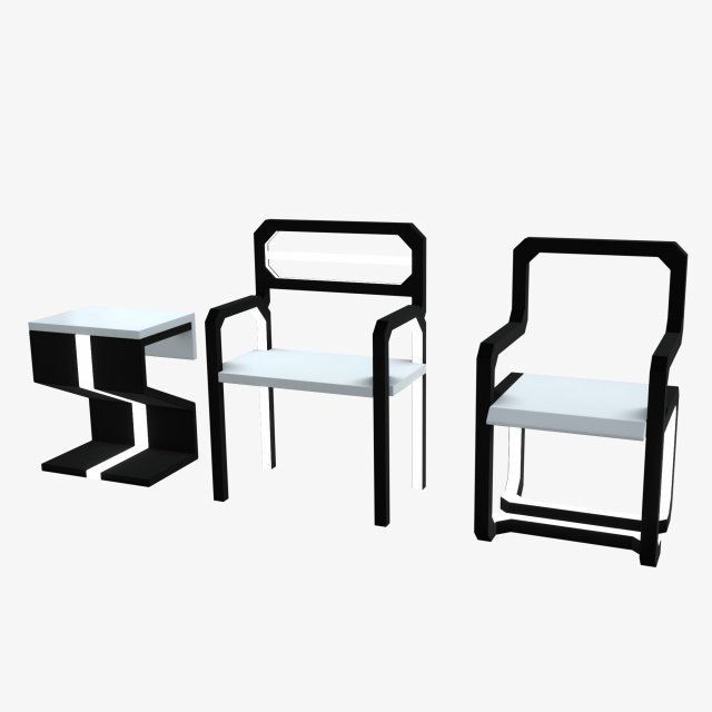 minimalistic sci-fi chairs Model 3D .c4d .max .obj .3ds .fbx .stl .blend 