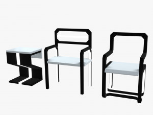 minimalistic sci-fi chairs Modèle 3D