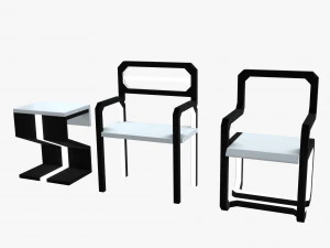 minimalistic sci-fi chairs 3D Model