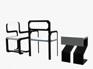 minimalistic sci-fi chairs Model 3D