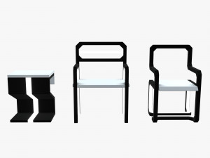 minimalistic sci-fi chairs Model 3D