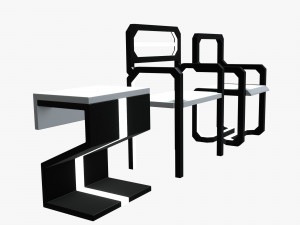 minimalistic sci-fi chairs Model 3D