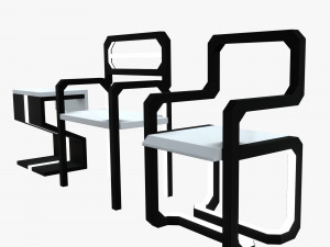 minimalistic sci-fi chairs Model 3D