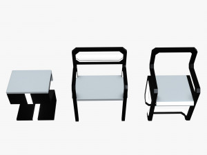 minimalistic sci-fi chairs Model 3D