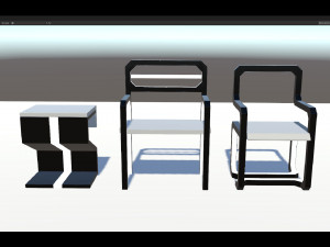 minimalistic sci-fi chairs Model 3D